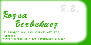 rozsa berbekucz business card